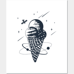 Ice Cream In Space. Double Exposure Posters and Art